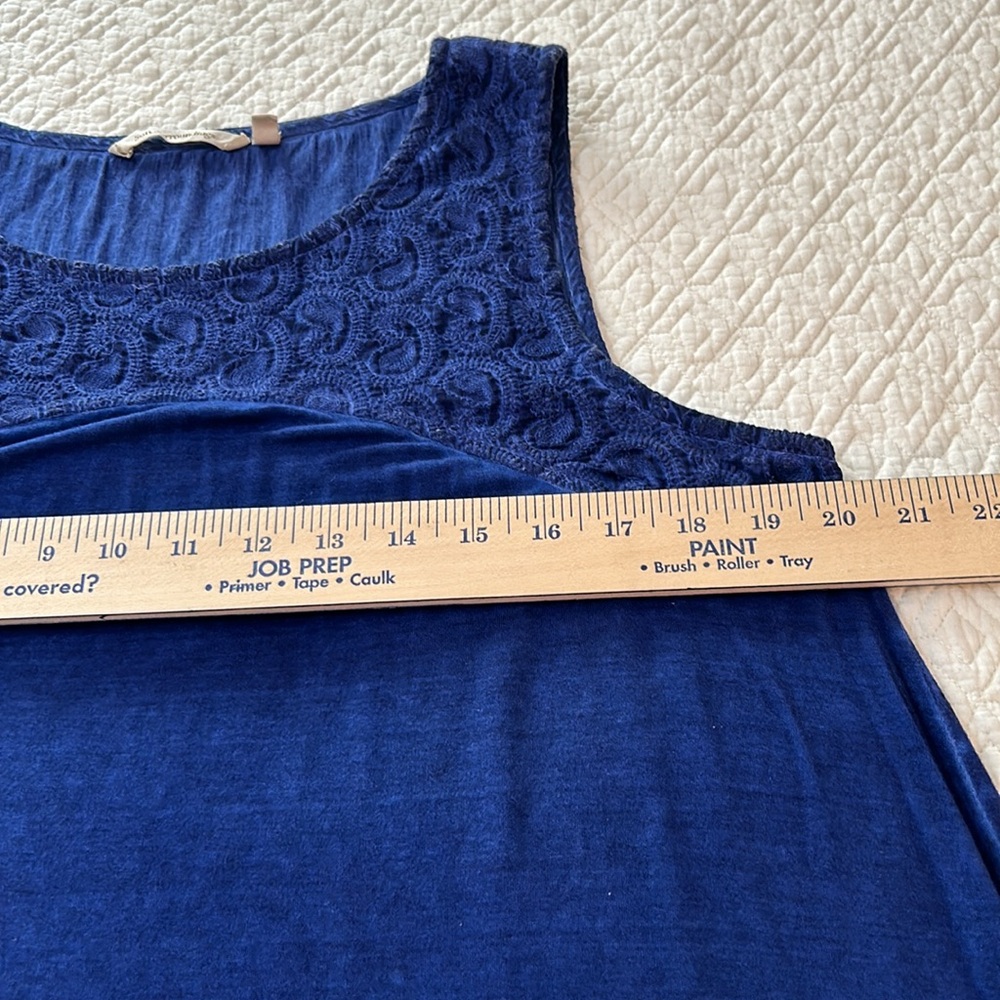 Soft Surroundings sleeveless tops with lace like fabric yoke. Set of two. L - Picture 6 of 9
